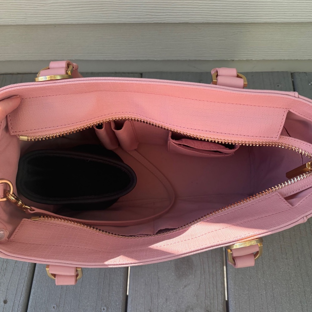 Dagne Dover Pink Tote with Gold Hardware - Picture 5 of 6